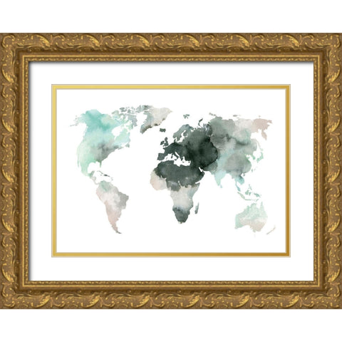 Water World Gold Ornate Wood Framed Art Print with Double Matting by Design Fabrikken