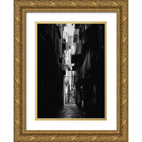 Alley Gold Ornate Wood Framed Art Print with Double Matting by Design Fabrikken
