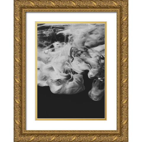 Black Ink Gold Ornate Wood Framed Art Print with Double Matting by Design Fabrikken