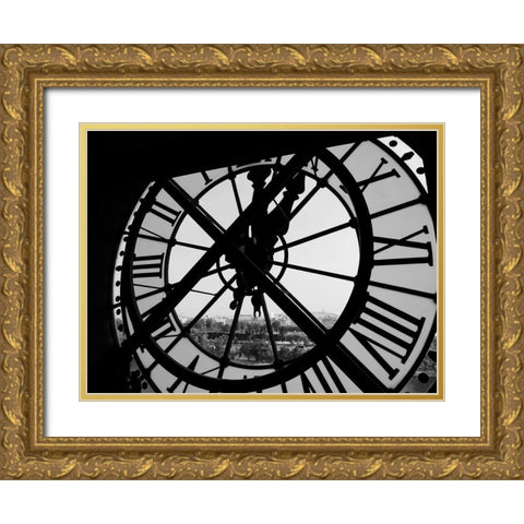 Clock Tower Gold Ornate Wood Framed Art Print with Double Matting by Design Fabrikken