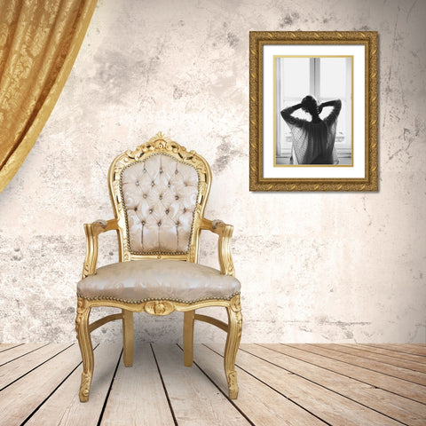 Good Morning Gold Ornate Wood Framed Art Print with Double Matting by Design Fabrikken