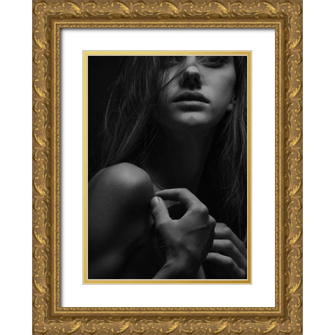 My Love Gold Ornate Wood Framed Art Print with Double Matting by Design Fabrikken