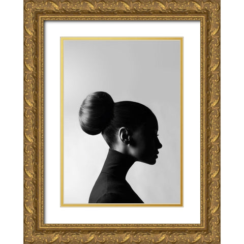 Neck Up Gold Ornate Wood Framed Art Print with Double Matting by Design Fabrikken