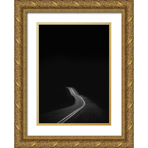 Road to Nowhere Gold Ornate Wood Framed Art Print with Double Matting by Design Fabrikken