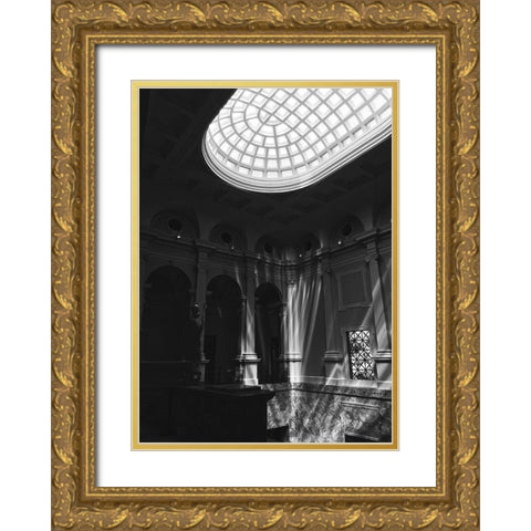 Window Light Gold Ornate Wood Framed Art Print with Double Matting by Design Fabrikken