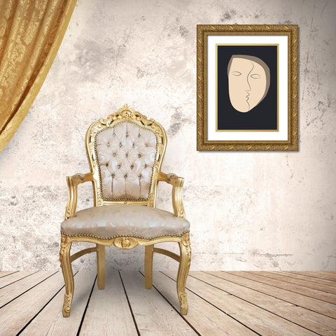 Face It 1 Gold Ornate Wood Framed Art Print with Double Matting by Design Fabrikken