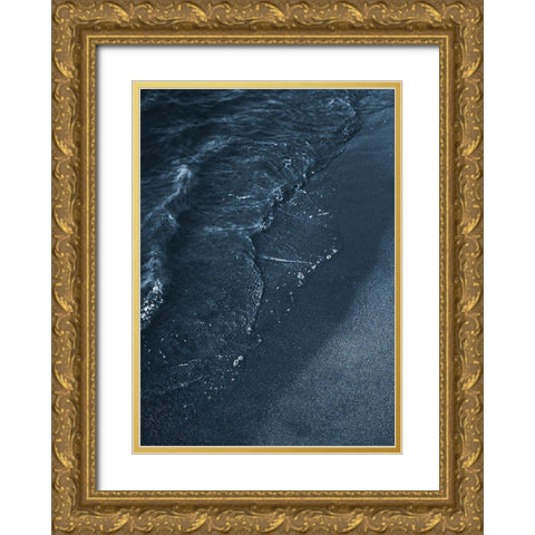 Blue Beach Gold Ornate Wood Framed Art Print with Double Matting by Design Fabrikken