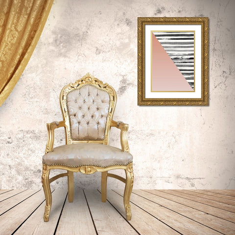 Triangle 1 Gold Ornate Wood Framed Art Print with Double Matting by Design Fabrikken
