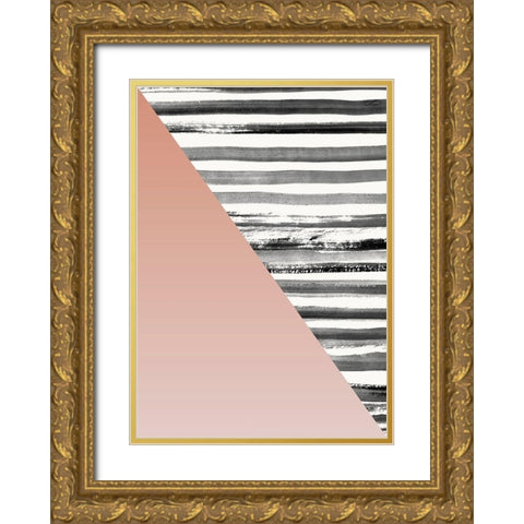Triangle 1 Gold Ornate Wood Framed Art Print with Double Matting by Design Fabrikken