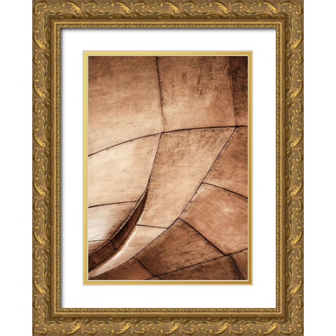 Metal Structure Gold Ornate Wood Framed Art Print with Double Matting by Design Fabrikken