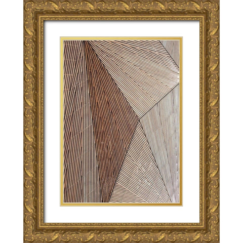 Wooden Structure Gold Ornate Wood Framed Art Print with Double Matting by Design Fabrikken