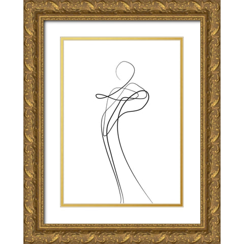 Shape of You 1 Gold Ornate Wood Framed Art Print with Double Matting by Design Fabrikken
