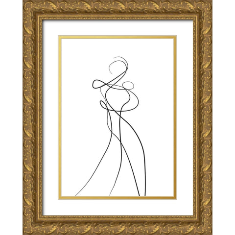 Shape of You 2 Gold Ornate Wood Framed Art Print with Double Matting by Design Fabrikken