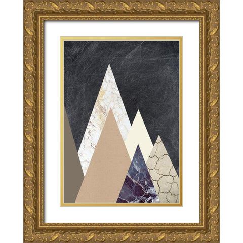 Peaks 2 Gold Ornate Wood Framed Art Print with Double Matting by Design Fabrikken