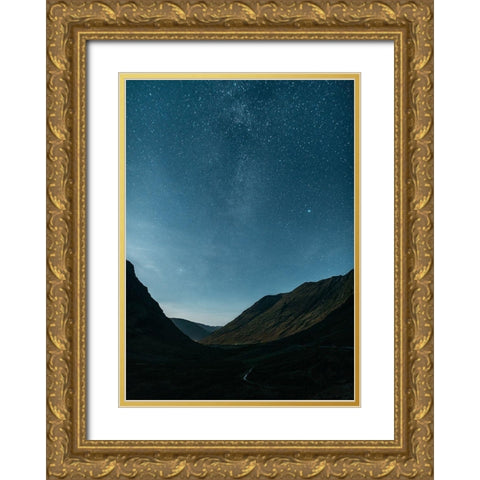 Star Light Gold Ornate Wood Framed Art Print with Double Matting by Design Fabrikken