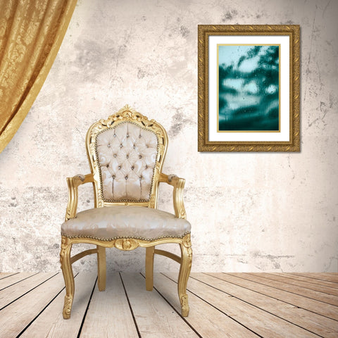 Blue Motion Gold Ornate Wood Framed Art Print with Double Matting by Design Fabrikken