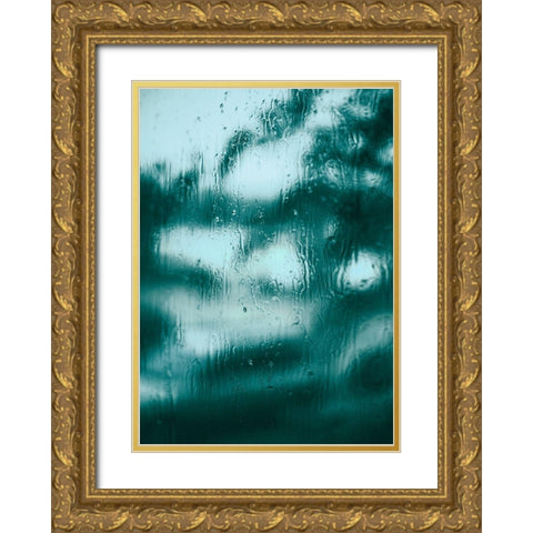 Blue Motion Gold Ornate Wood Framed Art Print with Double Matting by Design Fabrikken