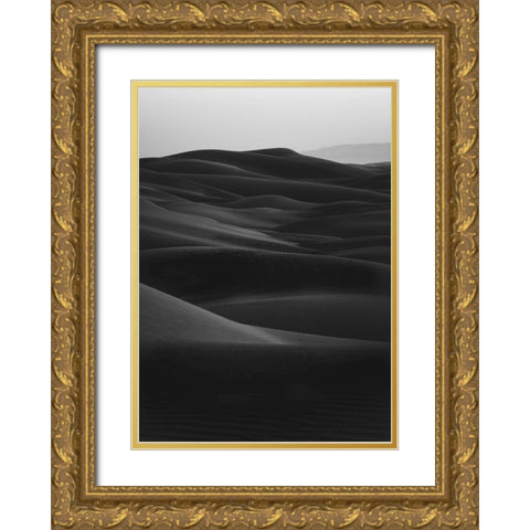 Black Dunes Gold Ornate Wood Framed Art Print with Double Matting by Design Fabrikken