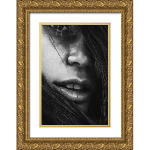Face 4 Gold Ornate Wood Framed Art Print with Double Matting by Design Fabrikken