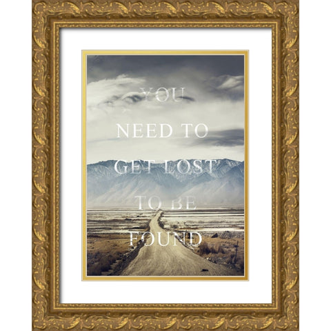 Get Lost Gold Ornate Wood Framed Art Print with Double Matting by Design Fabrikken