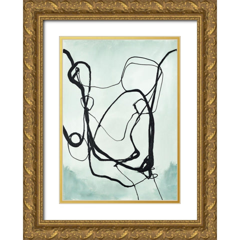 Fine Line 2 Gold Ornate Wood Framed Art Print with Double Matting by Design Fabrikken