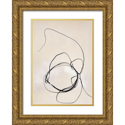 Fine Line 5 Gold Ornate Wood Framed Art Print with Double Matting by Design Fabrikken