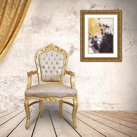 Yellow Era 2 Gold Ornate Wood Framed Art Print with Double Matting by Design Fabrikken