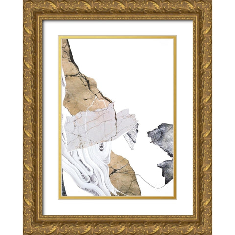 Paper Look 2 Gold Ornate Wood Framed Art Print with Double Matting by Design Fabrikken