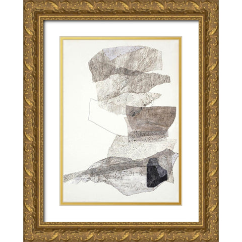Organza 2 Gold Ornate Wood Framed Art Print with Double Matting by Design Fabrikken