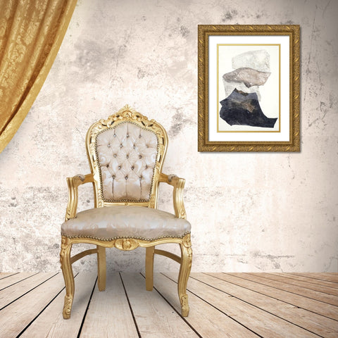 Organza 3 Gold Ornate Wood Framed Art Print with Double Matting by Design Fabrikken