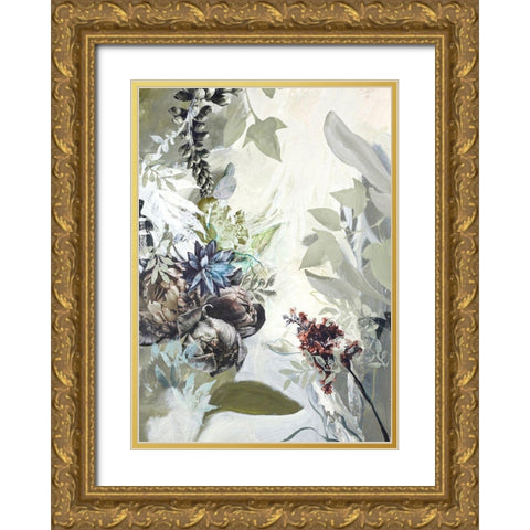 Green Garden Gold Ornate Wood Framed Art Print with Double Matting by Design Fabrikken