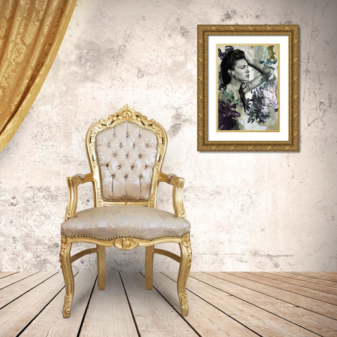 Green Garden 3 Gold Ornate Wood Framed Art Print with Double Matting by Design Fabrikken