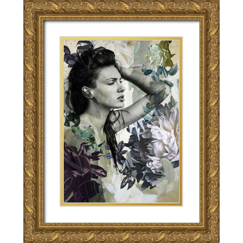 Green Garden 3 Gold Ornate Wood Framed Art Print with Double Matting by Design Fabrikken