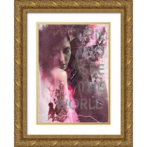 Turn and See Gold Ornate Wood Framed Art Print with Double Matting by Design Fabrikken