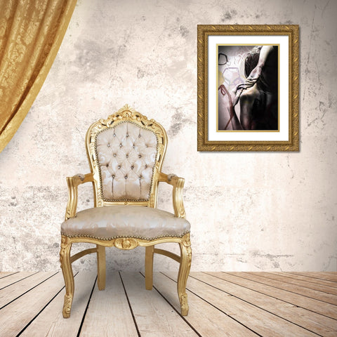 Studio 3 Colors Gold Ornate Wood Framed Art Print with Double Matting by Design Fabrikken