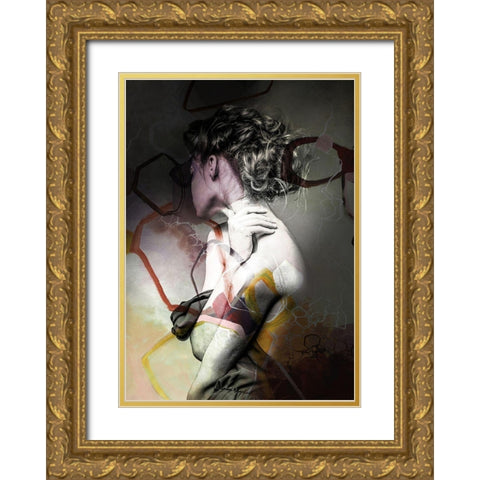 Studio 1 Colors Gold Ornate Wood Framed Art Print with Double Matting by Design Fabrikken