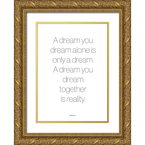 A Dream Gold Ornate Wood Framed Art Print with Double Matting by Design Fabrikken