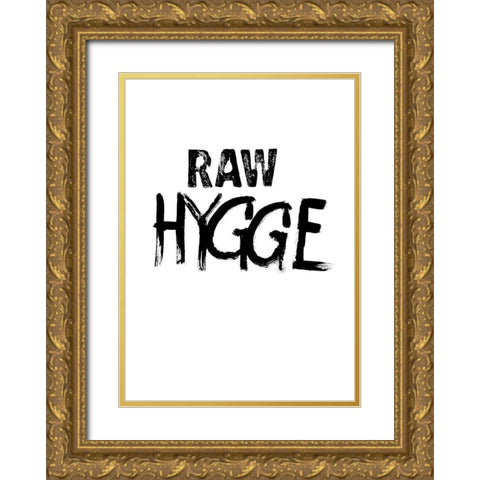 Raw Hygge Gold Ornate Wood Framed Art Print with Double Matting by Design Fabrikken