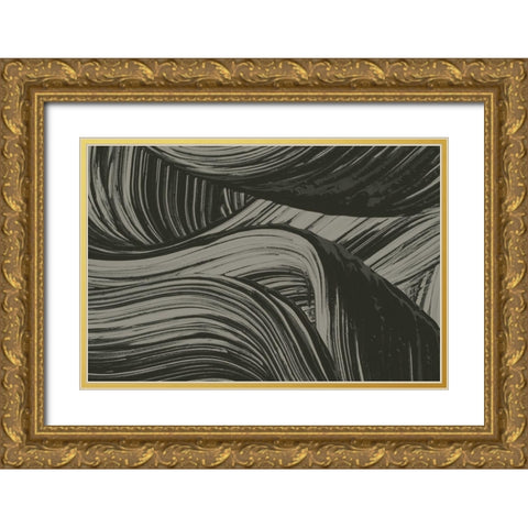 Brushed 1 Gold Ornate Wood Framed Art Print with Double Matting by Design Fabrikken