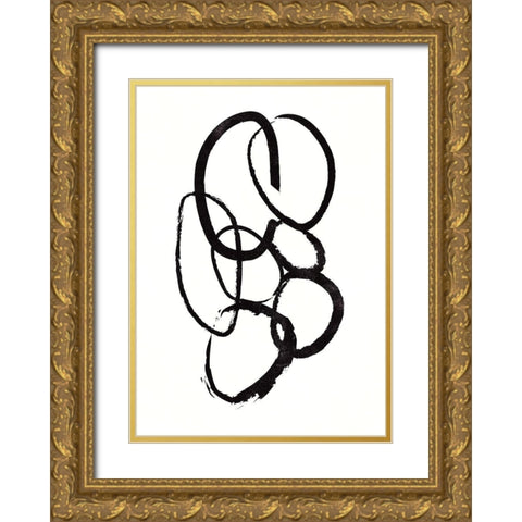 Linked 1 Gold Ornate Wood Framed Art Print with Double Matting by Design Fabrikken