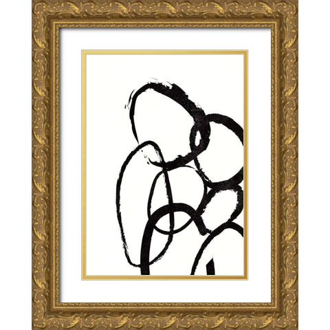 Linked 3 Gold Ornate Wood Framed Art Print with Double Matting by Design Fabrikken