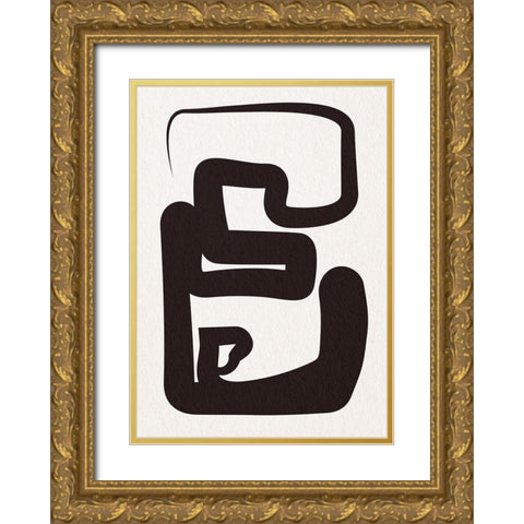 Oneliners-1 Gold Ornate Wood Framed Art Print with Double Matting by Design Fabrikken