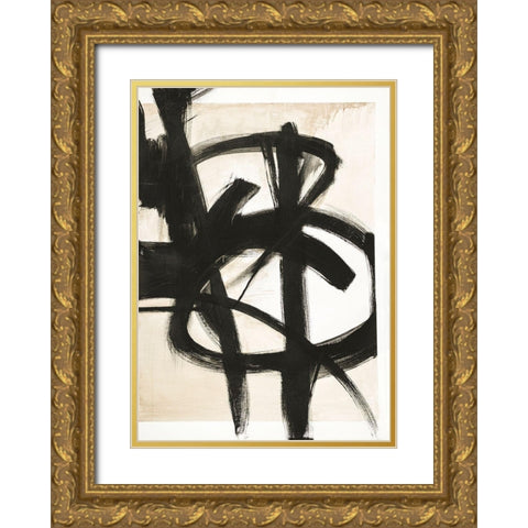 Graphical Shapes 7 Gold Ornate Wood Framed Art Print with Double Matting by Design Fabrikken