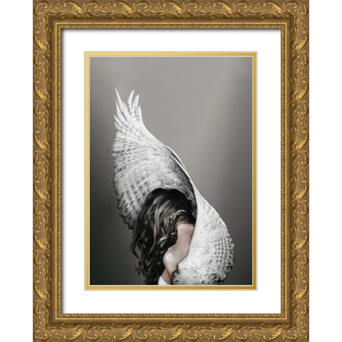 Nike Gold Ornate Wood Framed Art Print with Double Matting by Design Fabrikken