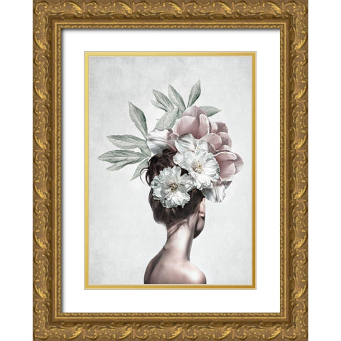 View Back Gold Ornate Wood Framed Art Print with Double Matting by Design Fabrikken