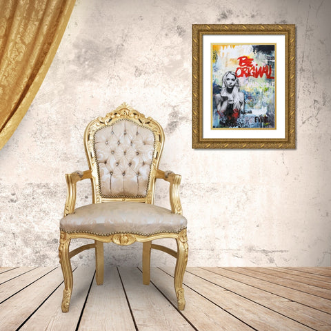 Be Original Gold Ornate Wood Framed Art Print with Double Matting by Design Fabrikken