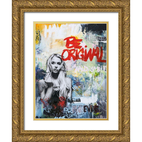 Be Original Gold Ornate Wood Framed Art Print with Double Matting by Design Fabrikken