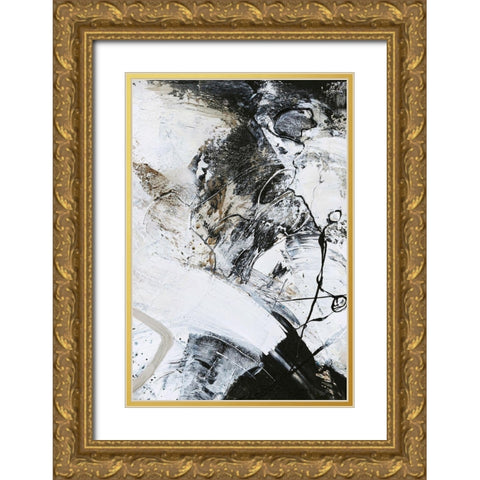 Black and White 1 Gold Ornate Wood Framed Art Print with Double Matting by Design Fabrikken
