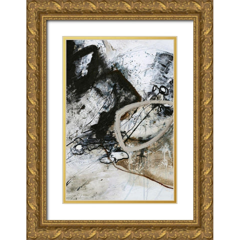 Black and White 2 Gold Ornate Wood Framed Art Print with Double Matting by Design Fabrikken