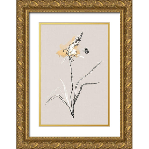 Summer Plant 1 Gold Ornate Wood Framed Art Print with Double Matting by Design Fabrikken